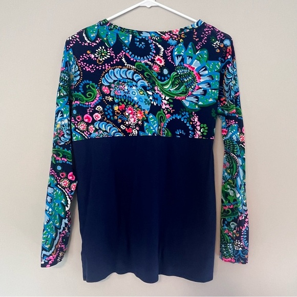 Lilly Pulitzer Finn Top Long Sleeve Multi Take Me To The Sea Size XS - Picture 5 of 8